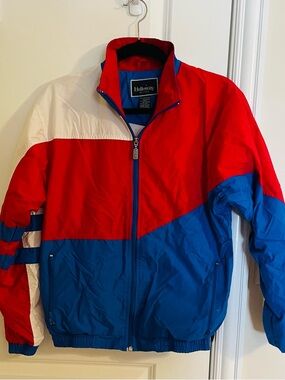 Holloway Men’s Red, Blue & White Colorblock Windbreaker Jacket